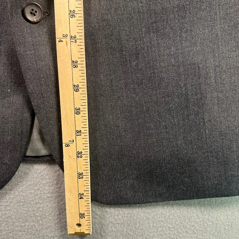 Chaps Ralph Lauren Mens Blazer Charcoal Gray Pinstripe Virgin Wool USA Made